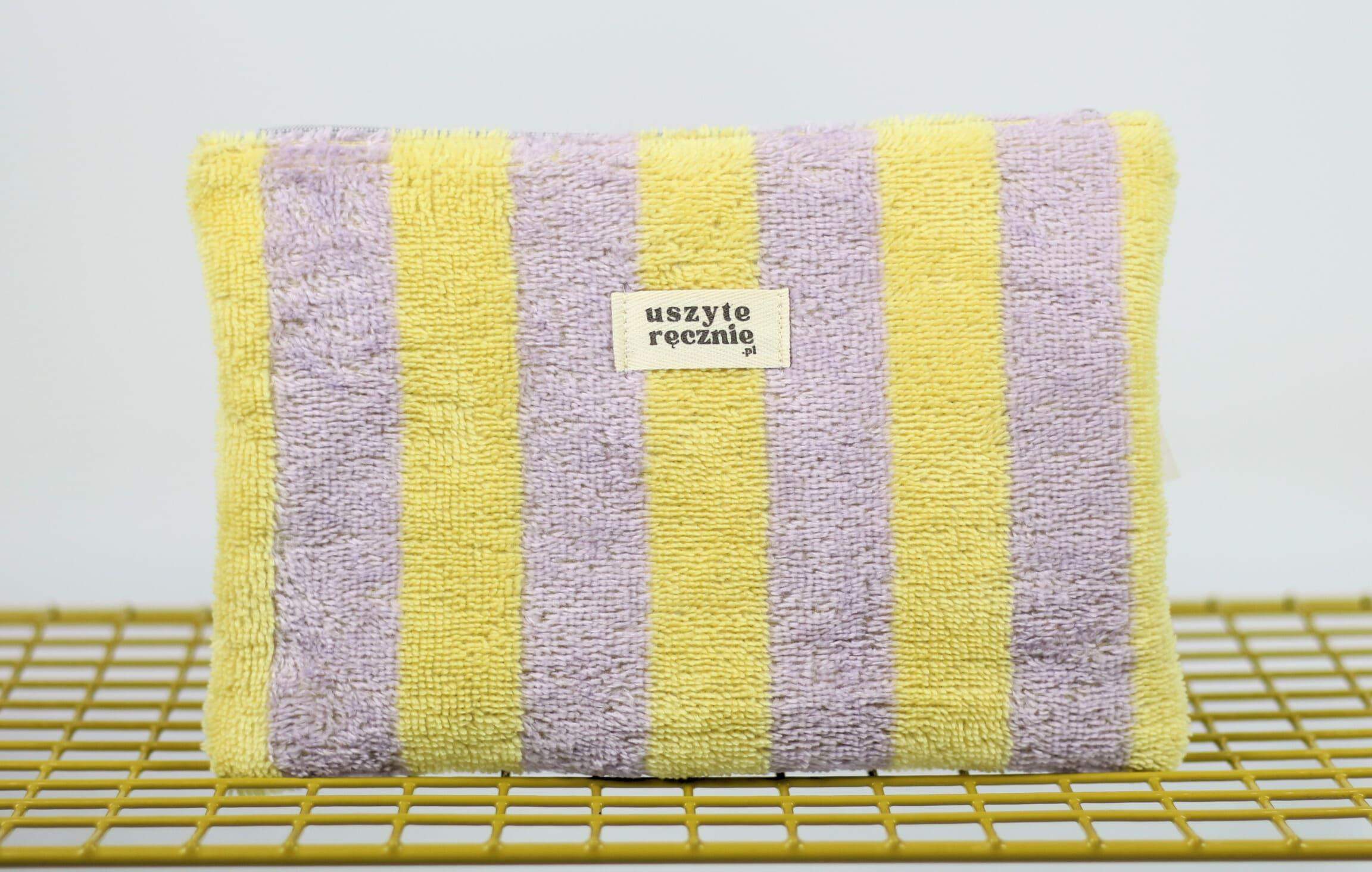 Kosmetyczka płaska frotte w paski / case na czytnik e-book