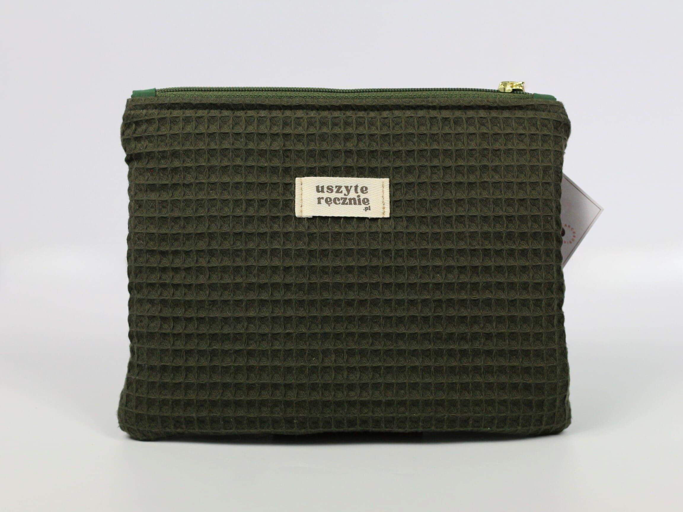 Kosmetyczka płaska - ciemnozielona / case na czytnik e-book