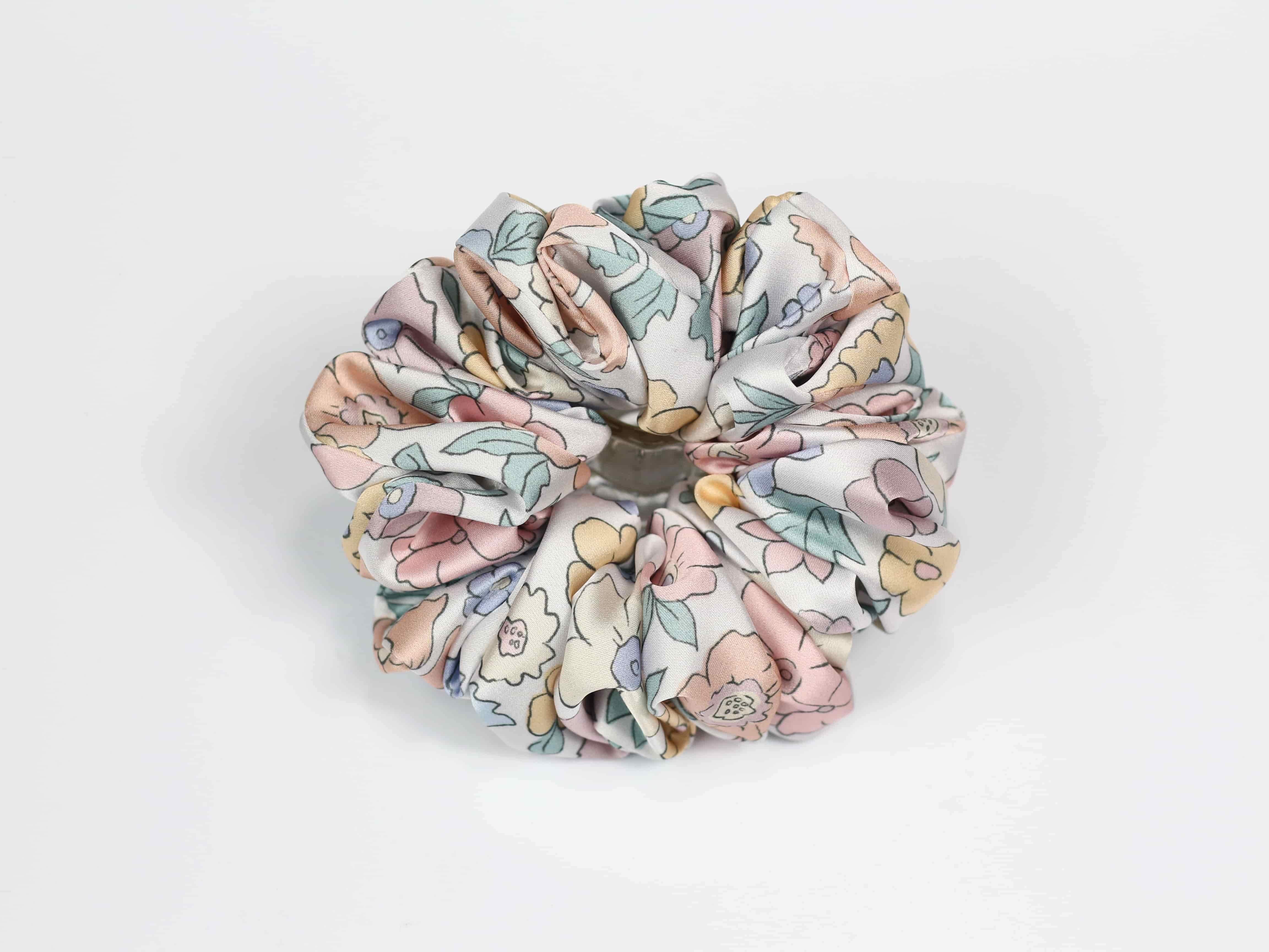 Scrunchie MAXI - pastelowe kwiatki