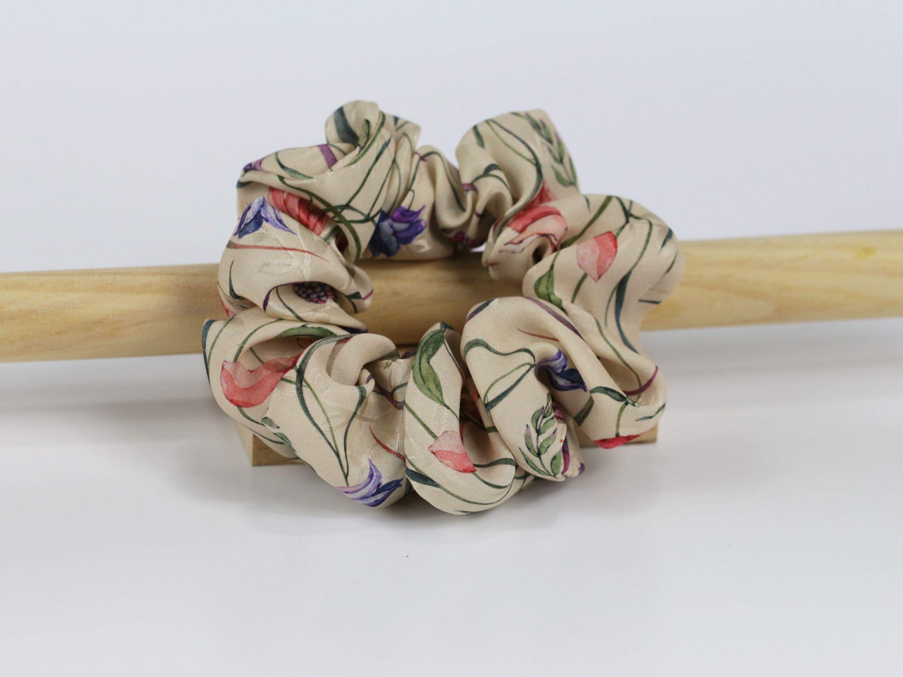 Jedwabna scrunchie MEDIUM - floral