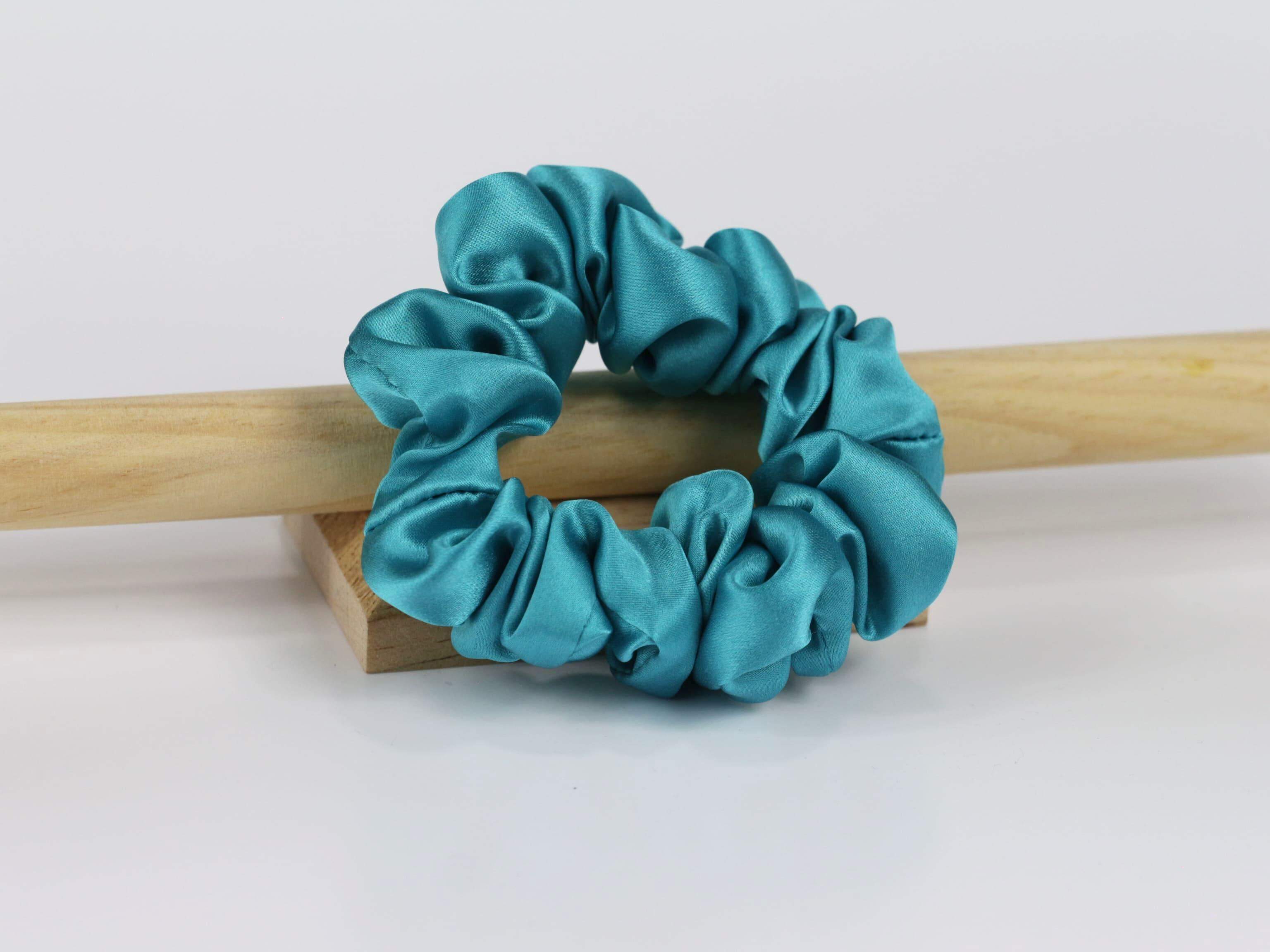 Jedwabna scrunchie SMALL - turkus