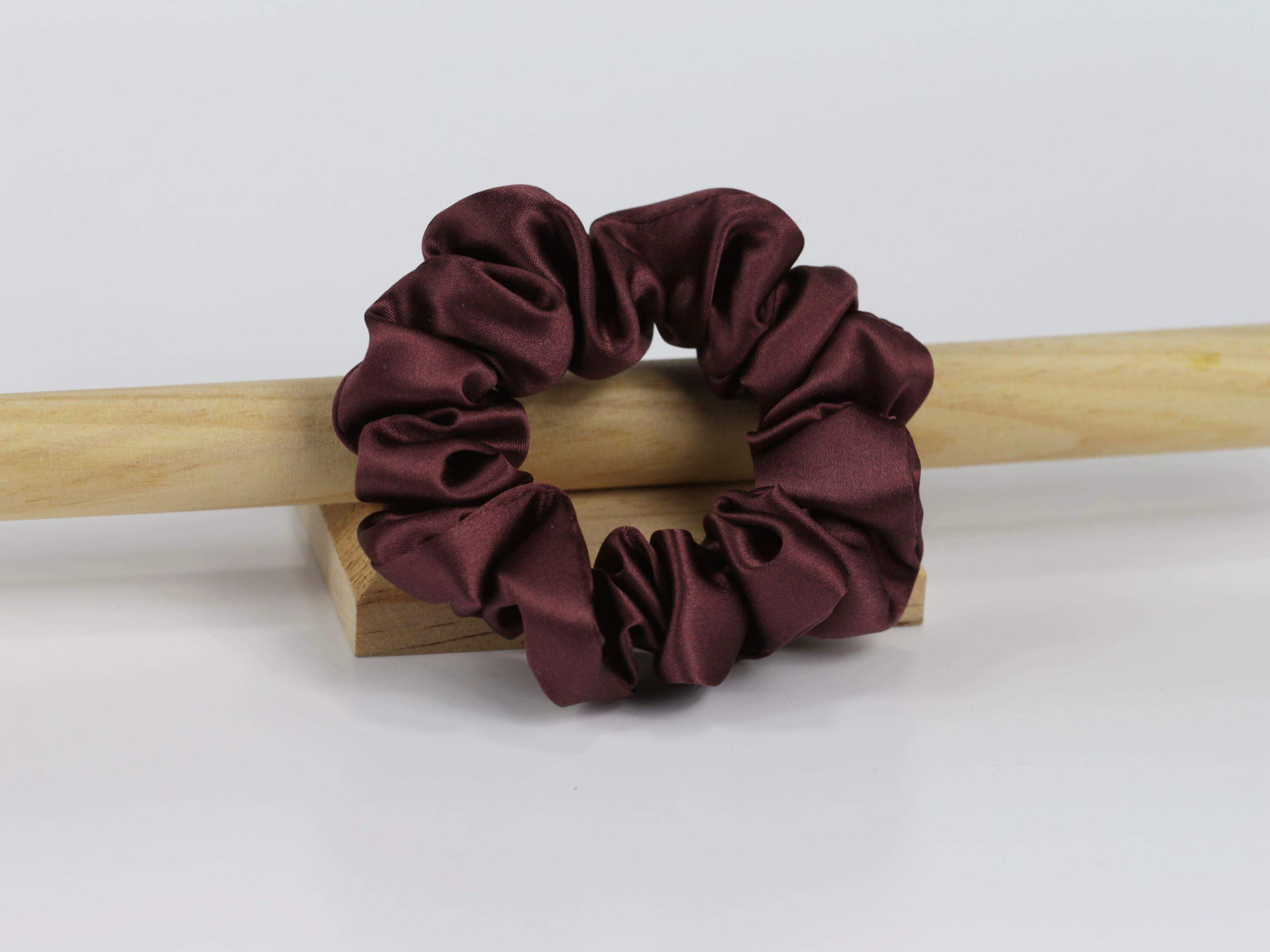 Jedwabna scrunchie SMALL - marsala