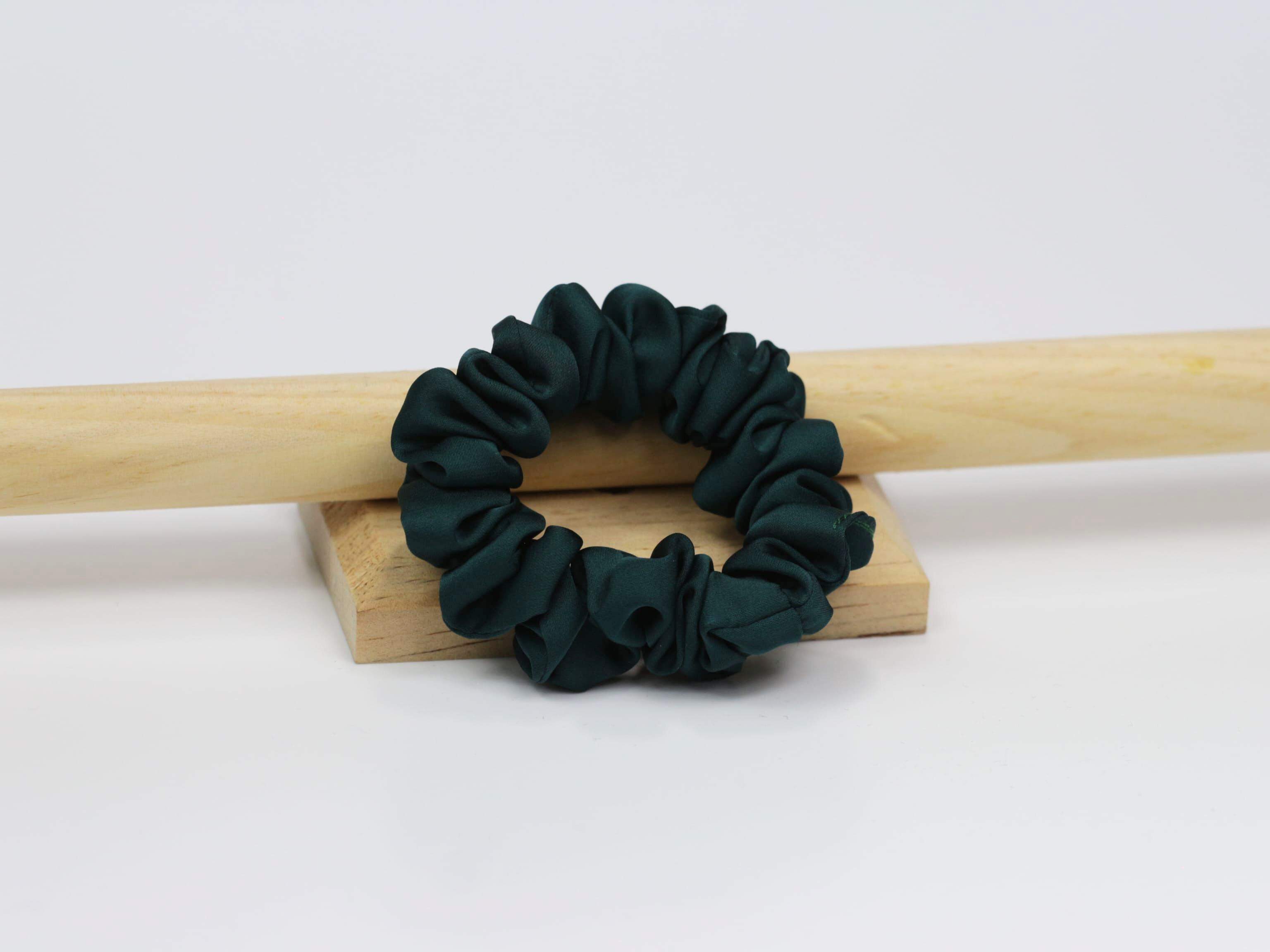 Scrunchie MINI - butelkowa zieleń