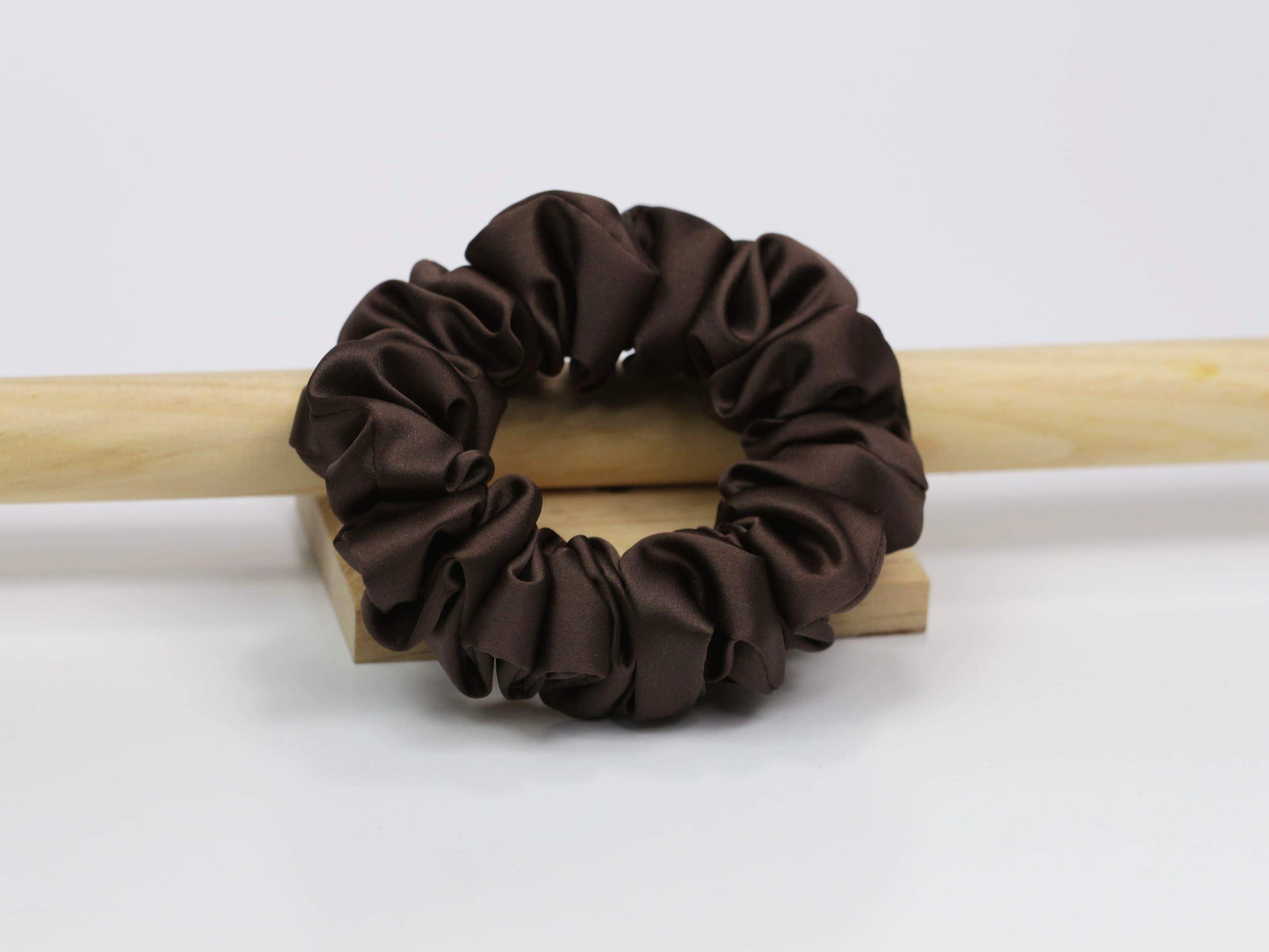 Scrunchie SMALL - czekoladowy brąz