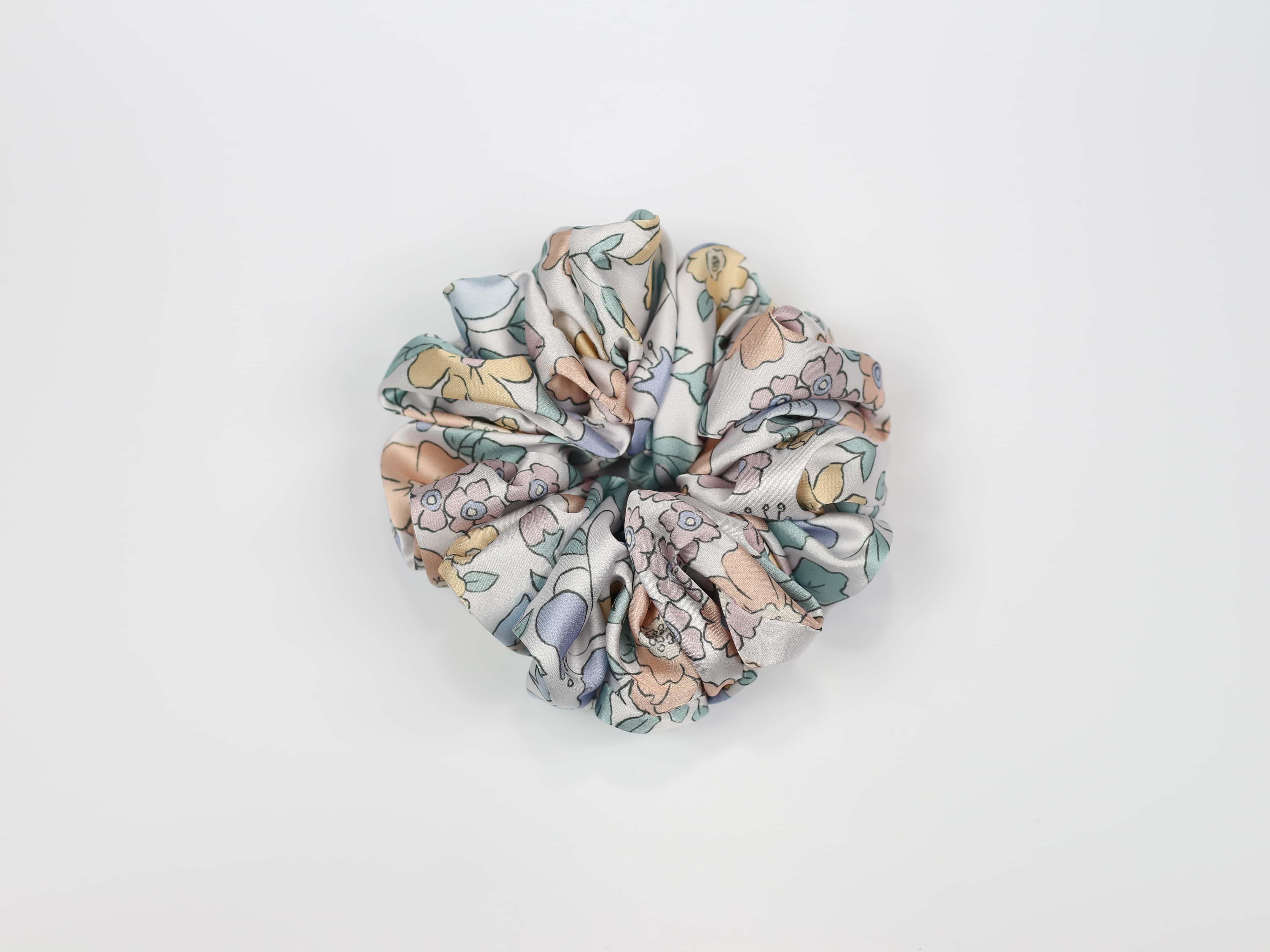 Scrunchie MAXI - pastelowe kwiatki