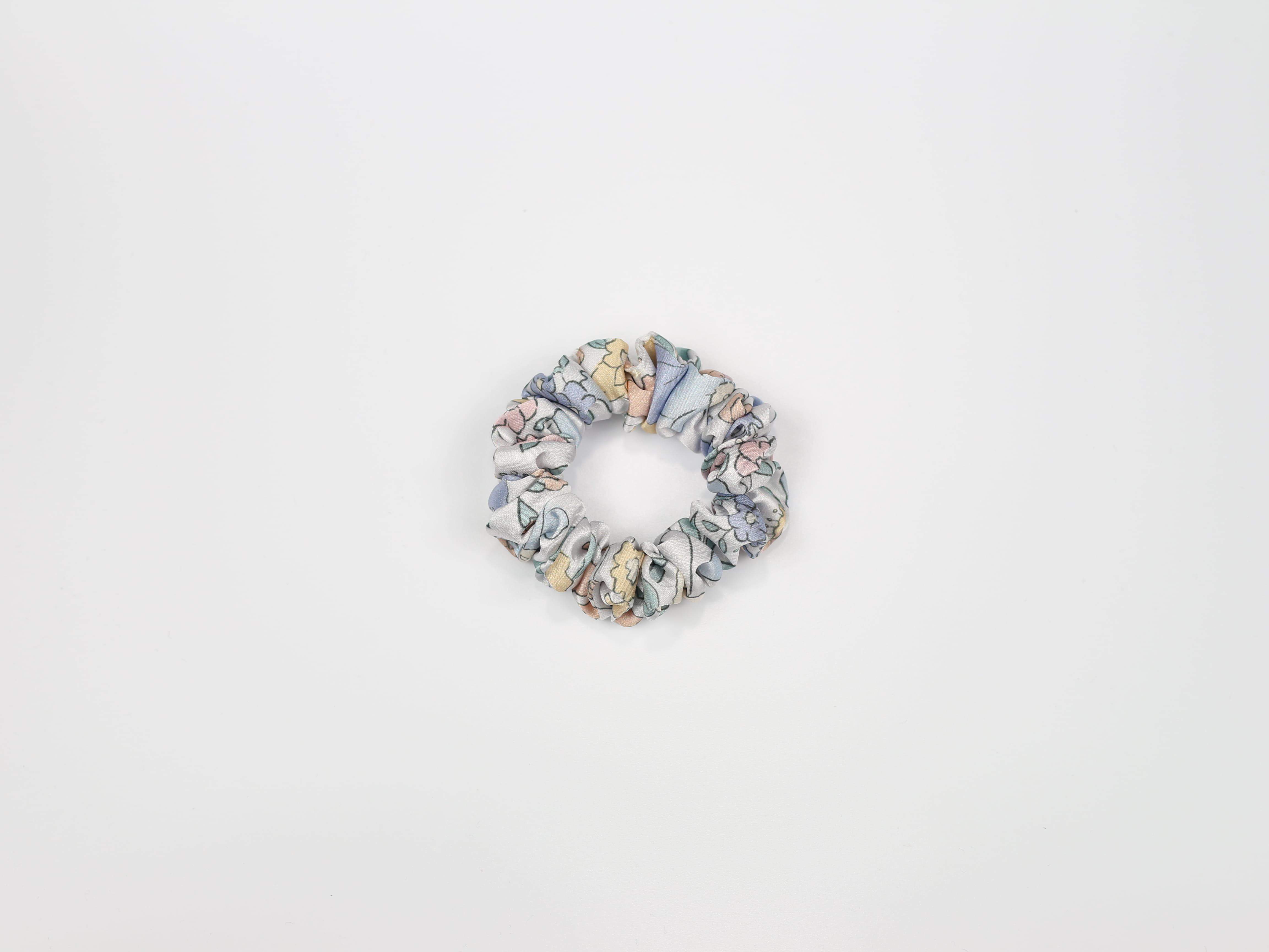 Scrunchie MINI - pastelowe kwiatki