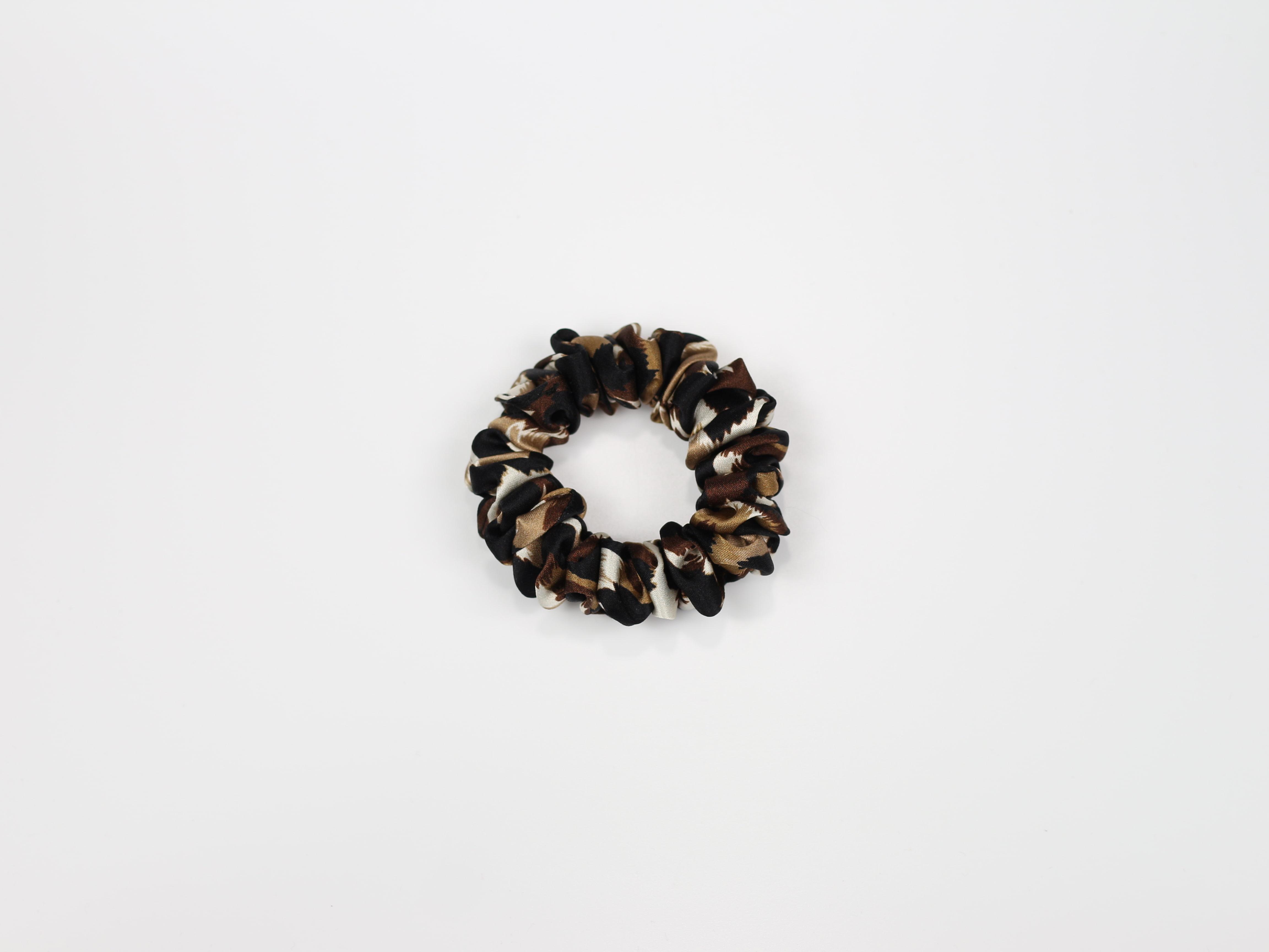 Jedwabna scrunchie MINI - panterka