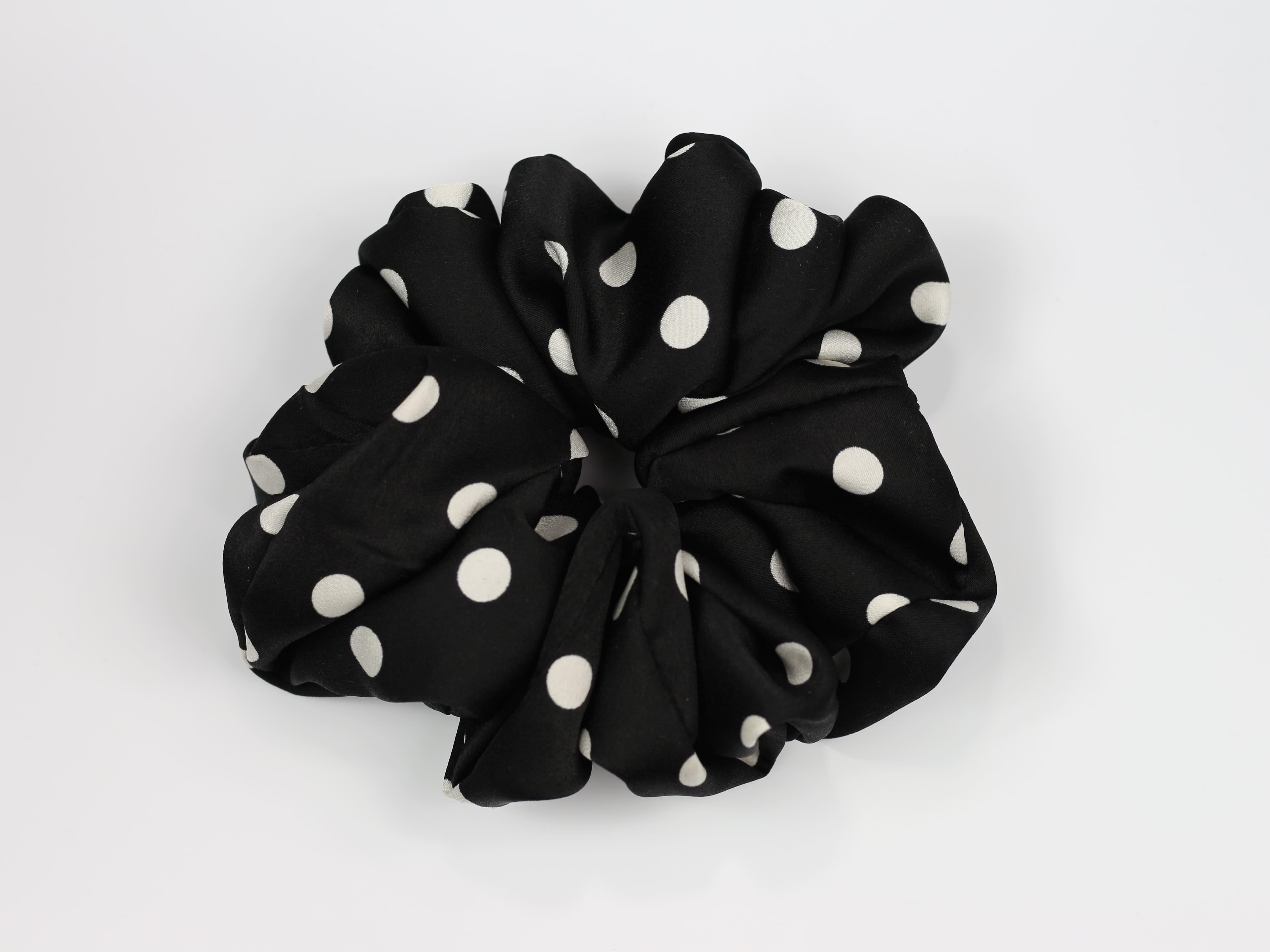 Scrunchie ULTRA - czarna w grochy