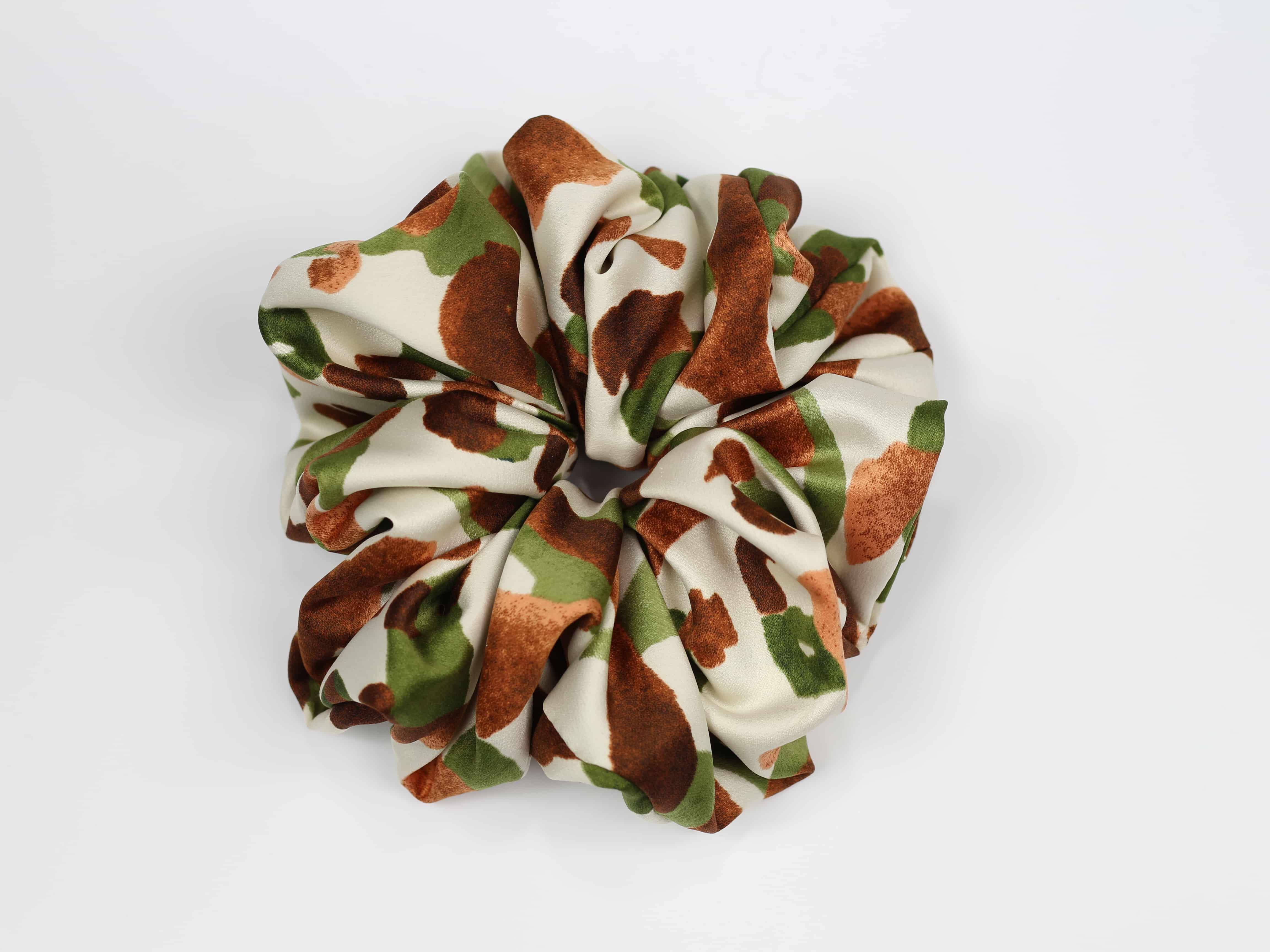 Scrunchie ULTRA - zielonobrązowe wzory