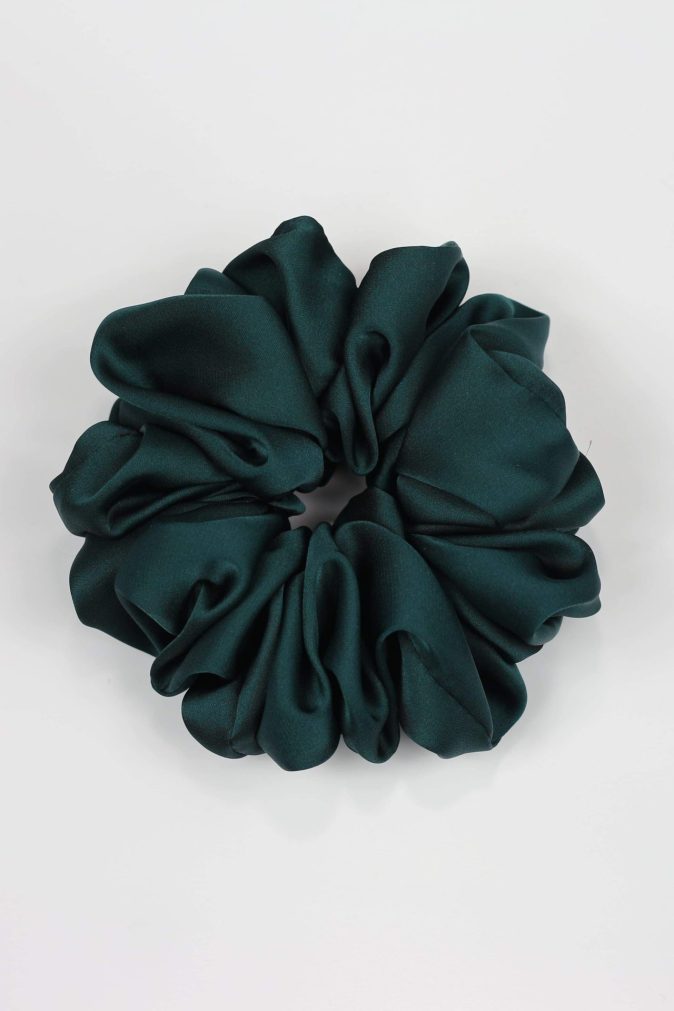 Scrunchie MAXI - butelkowa zieleń