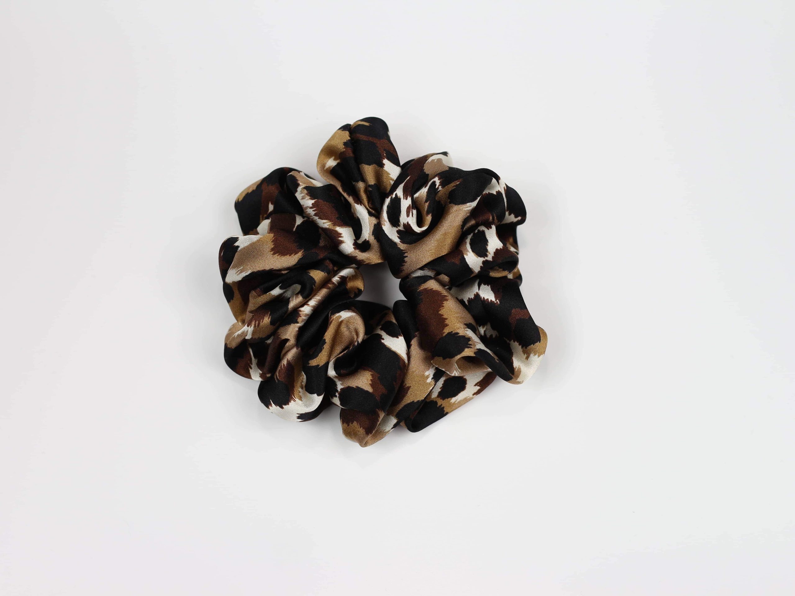 Jedwabna scrunchie MAXI - panterka
