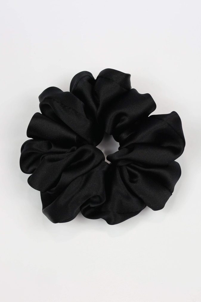 Jedwabna scrunchie MAXI - czarna