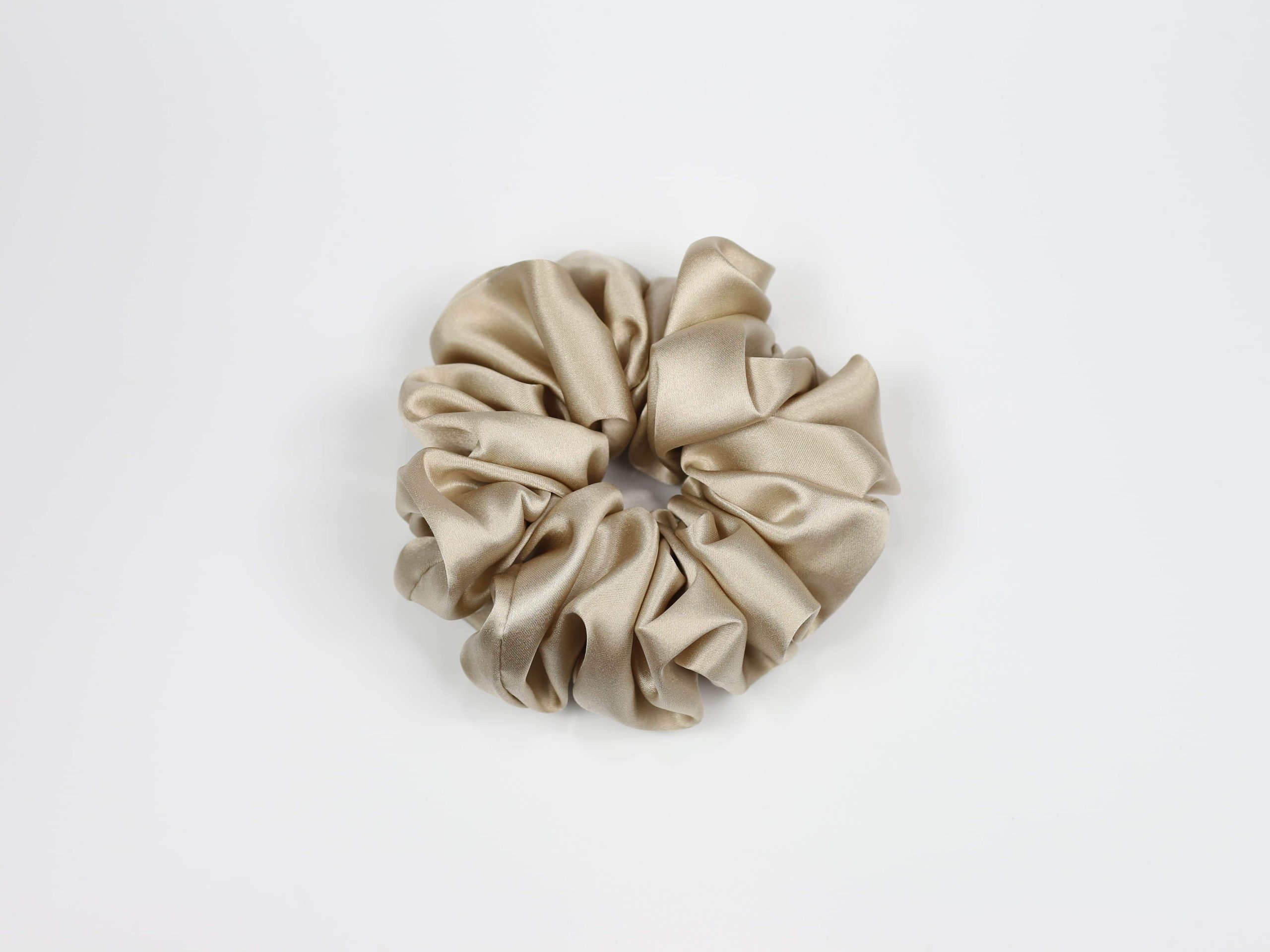 Jedwabna scrunchie MAXI - perłowy beż