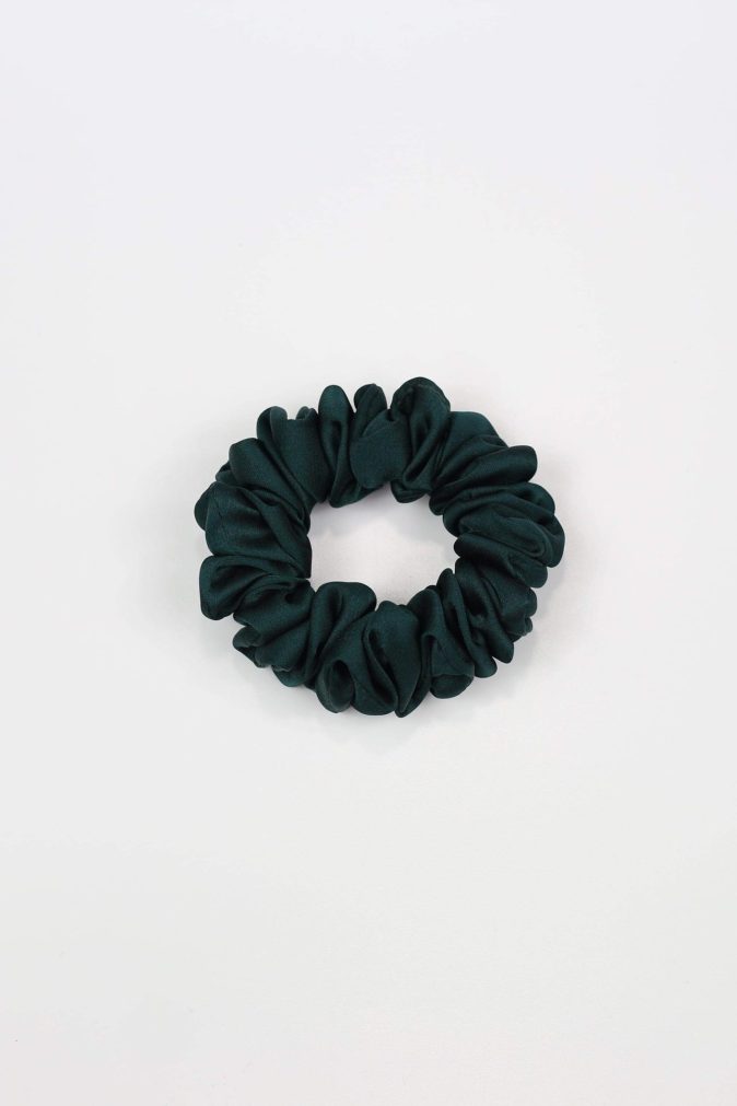 Scrunchie MINI - butelkowa zieleń