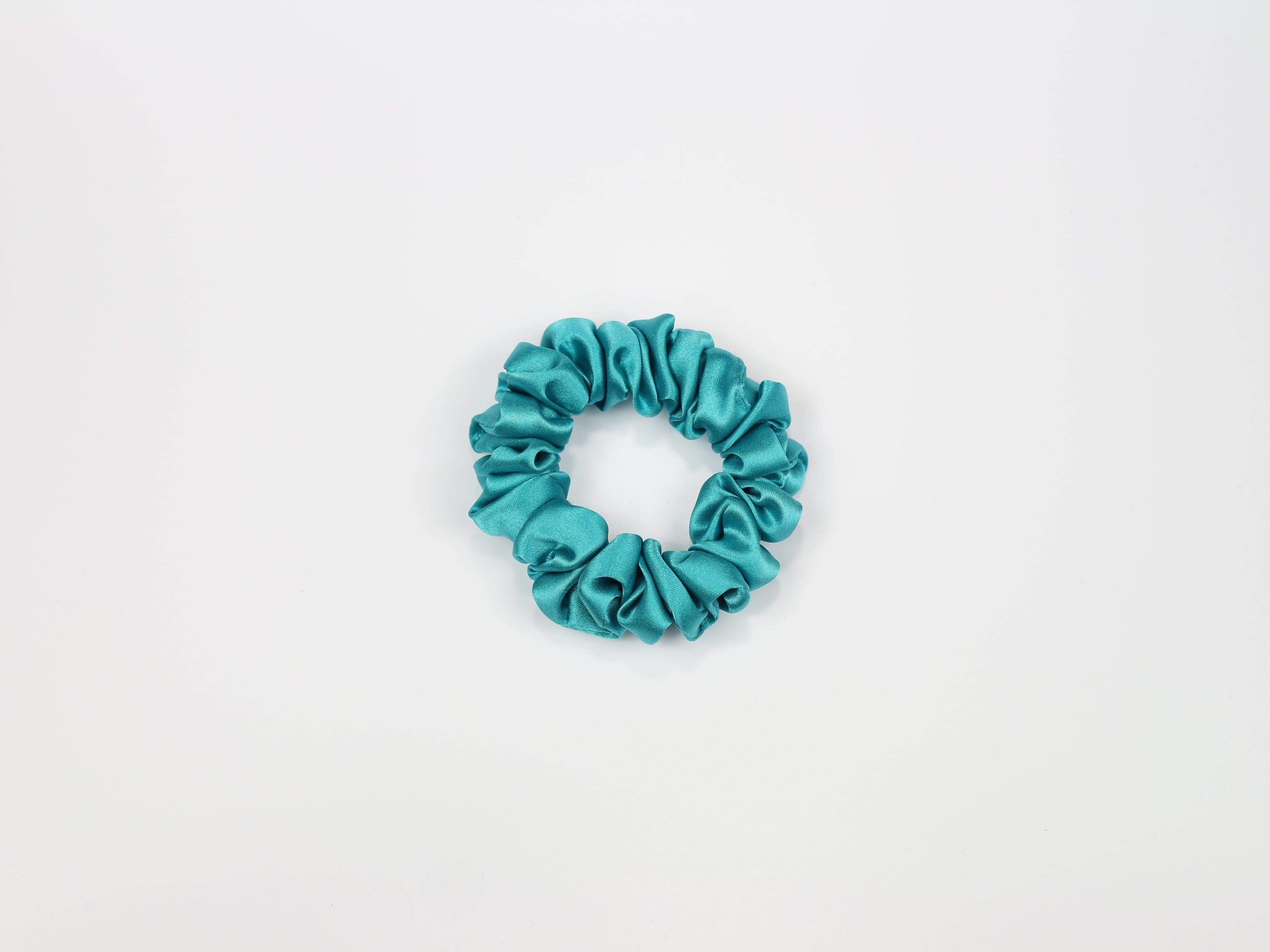 Jedwabna scrunchie MINI - turkus