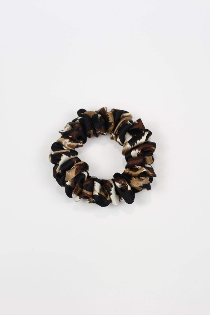 Jedwabna scrunchie MINI - panterka