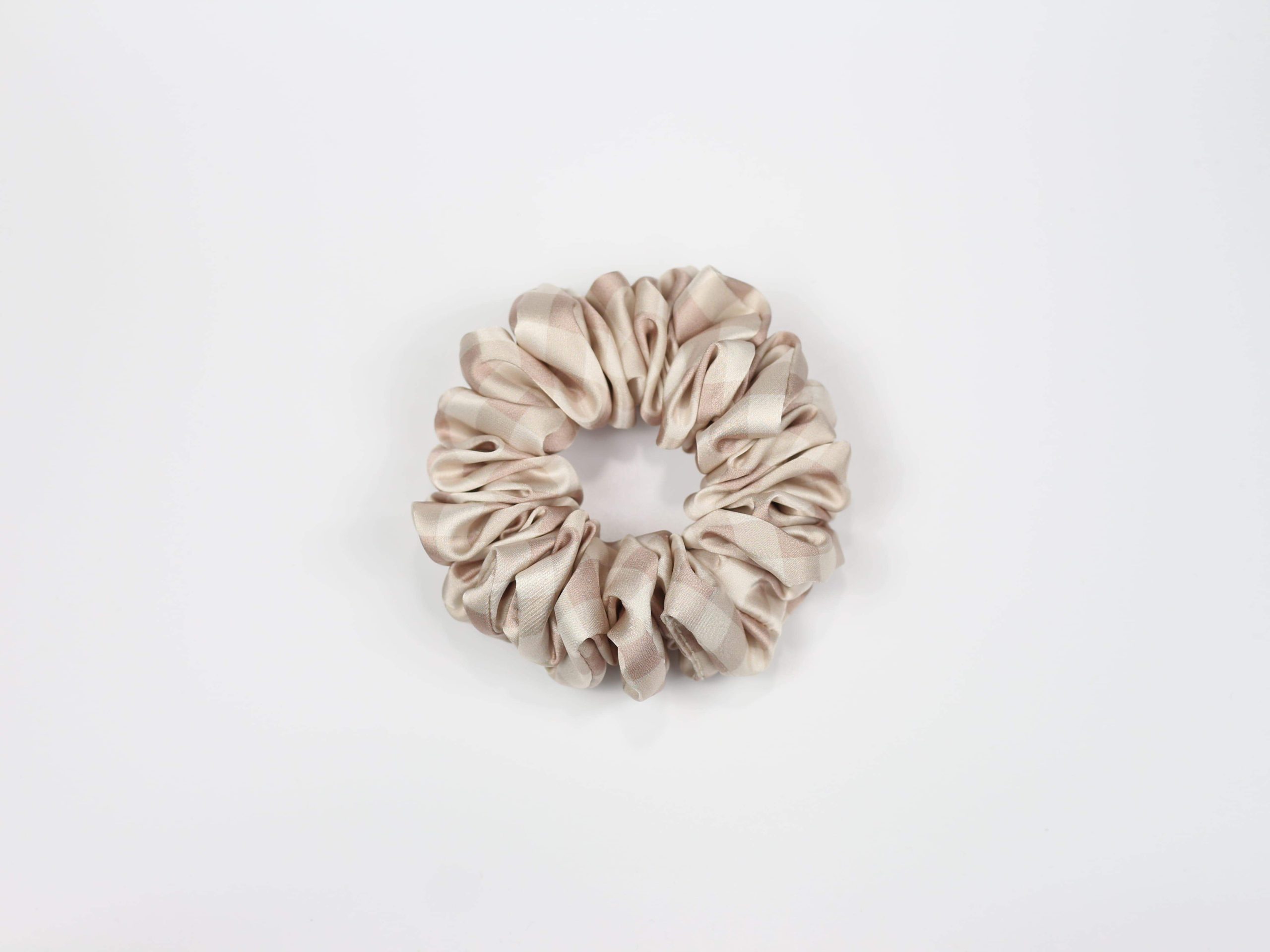 Scrunchie STANDARD - pudroworóżowa kratka vichy