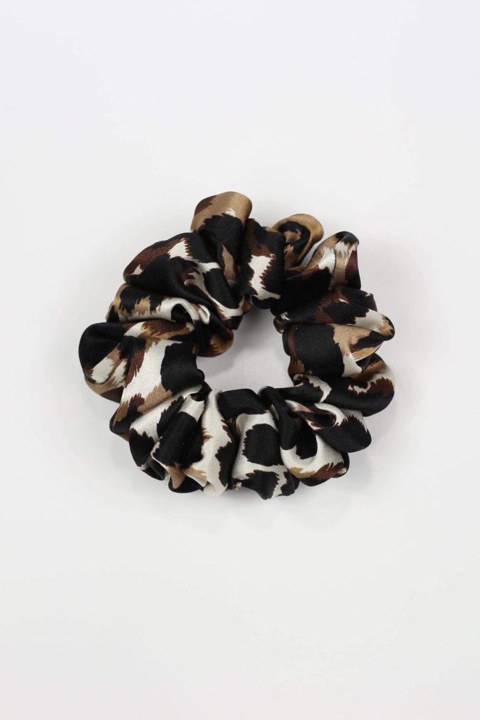 Jedwabna scrunchie STANDARD - panterka
