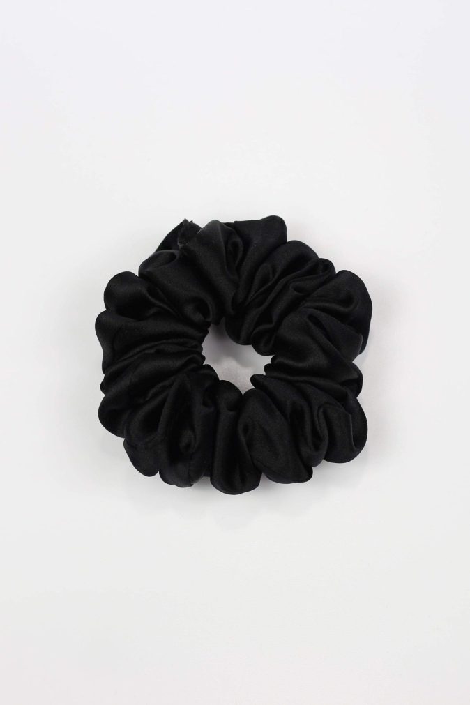 Jedwabna scrunchie STANDARD - czarna