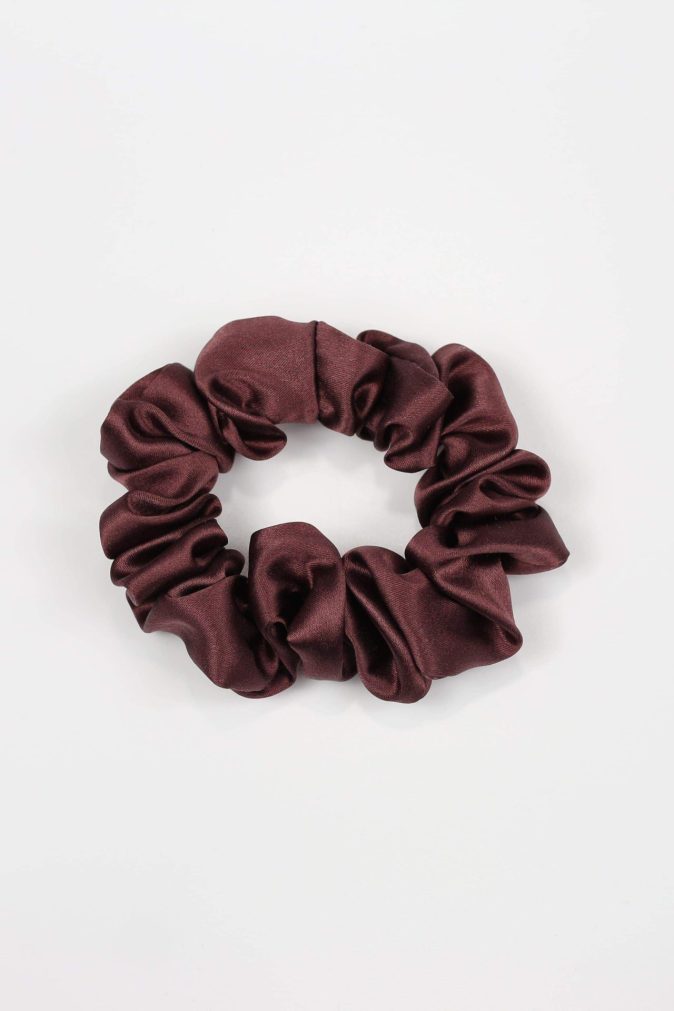 Jedwabna scrunchie - marsala [OUTLET - KOŃCÓWKA SERII]