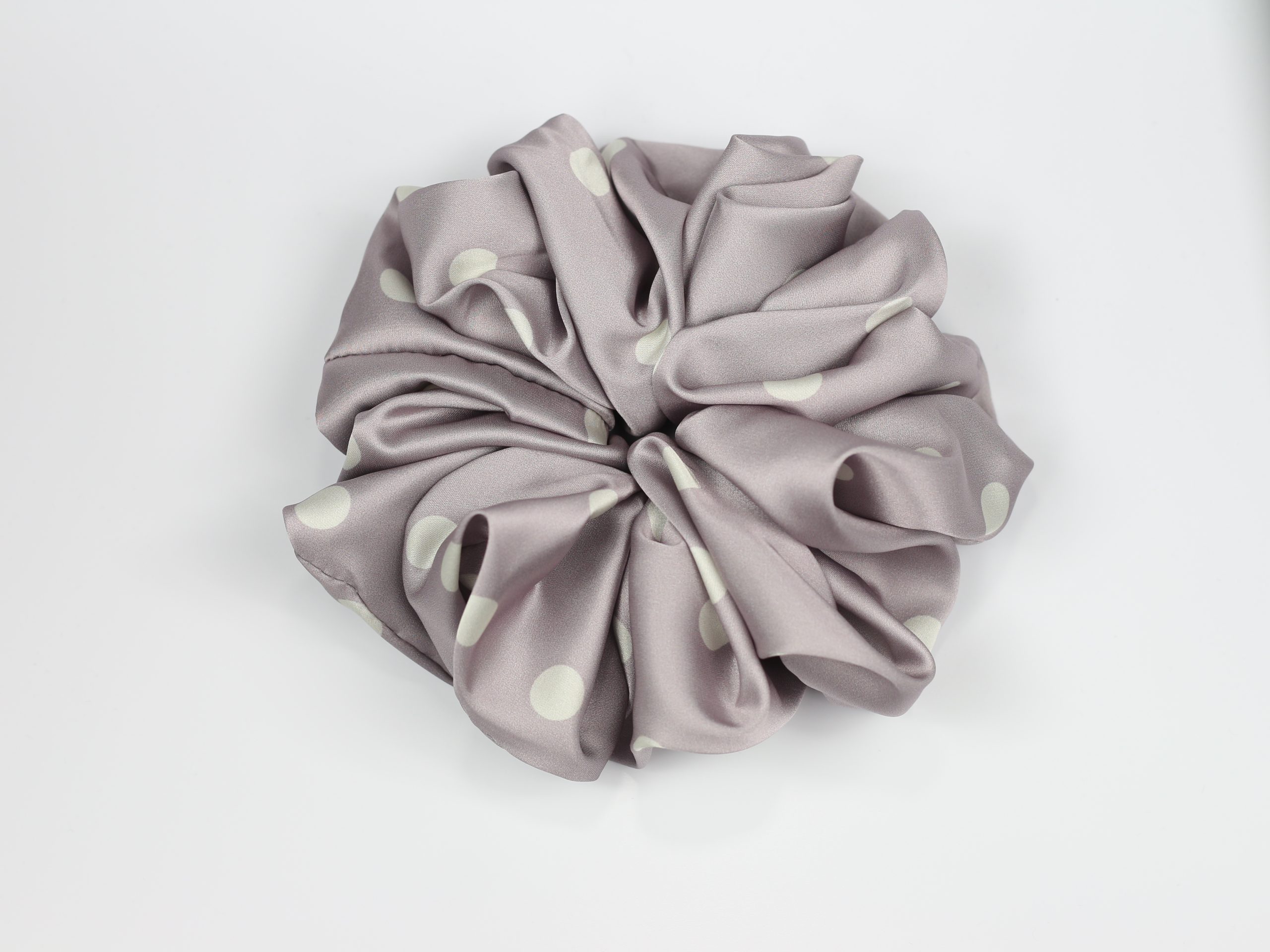 Scrunchie ULTRA - groszki na wrzosowym tle