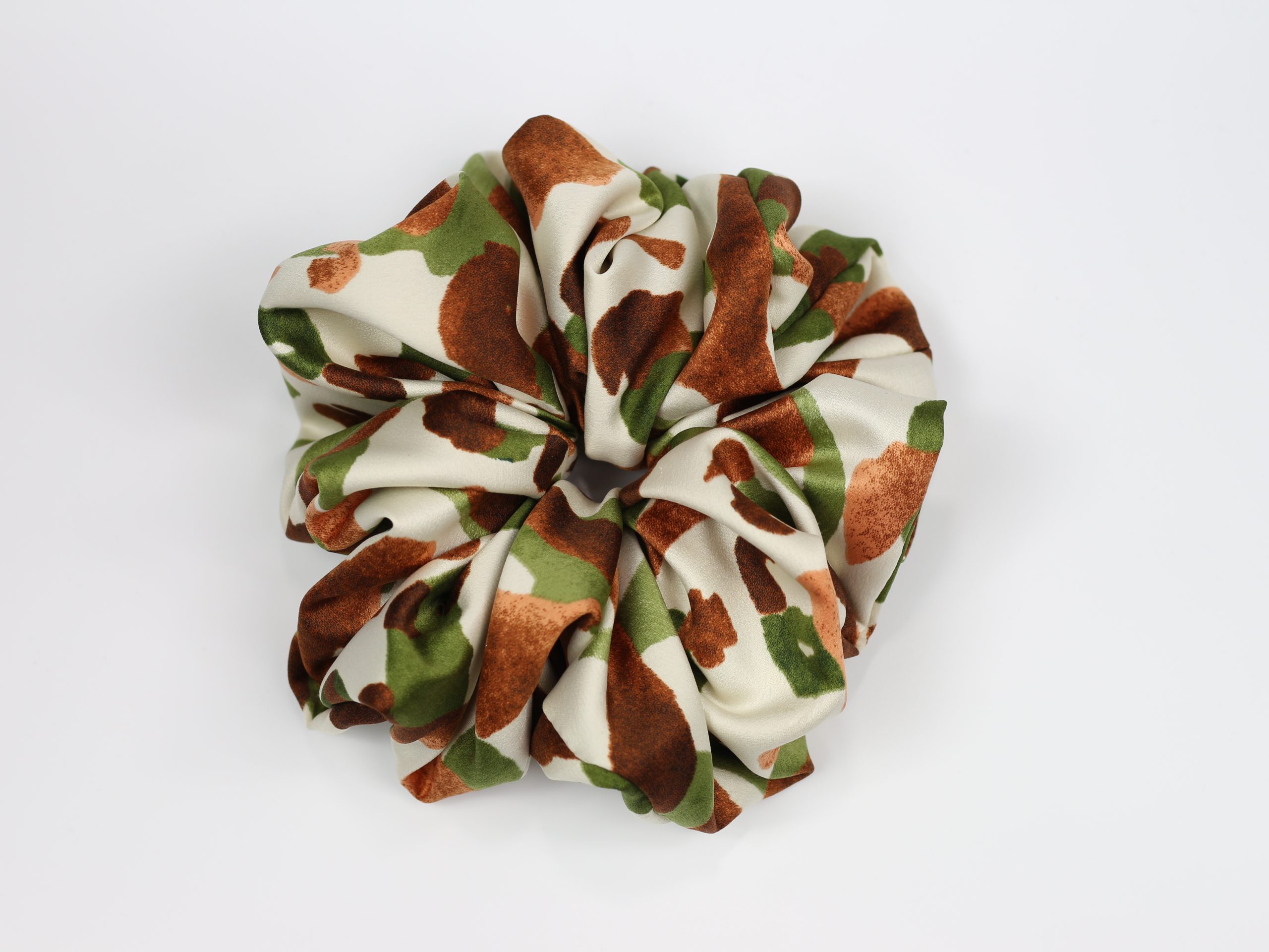 Scrunchie ULTRA - zielonobrązowe wzory