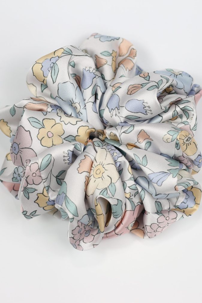 Scrunchie ULTRA - pastelowe kwiatki